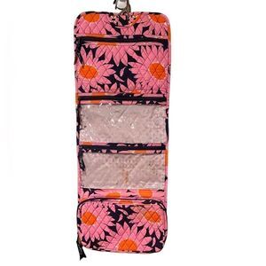 Vera Bradley Travel Makeup Bag Pink Hanging Loves Me Pattern Retired